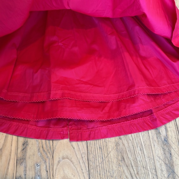 NWT Maeve by Anthropologie Puff Sleeved Red Dress Petite Medium - Picture 10 of 11